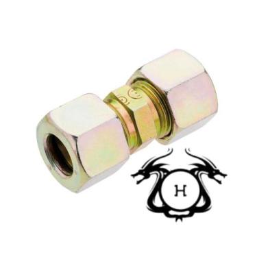 Imagem de Kit 4 peças união emenda 3/8" em latão com porca e anilha - CONTEC