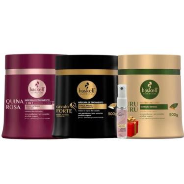 Imagem de Kit Cronograma Cabelos Crespos Cavalo Forte + Murumuru + Quina Rosa 50