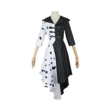 Imagem de Fantasia De Bruxa Preta E Branca Para Adultos Com Luvas Para Mulheres 