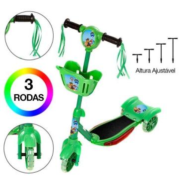 Imagem de Brinquedo Infantil Patinete Patrulha Canina Scooter 3 Rodas - DM Toys