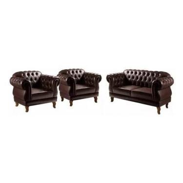 Imagem de Uma Namoradeira Duas Poltronas Chesterfield Elisabeth Corano Café CASA