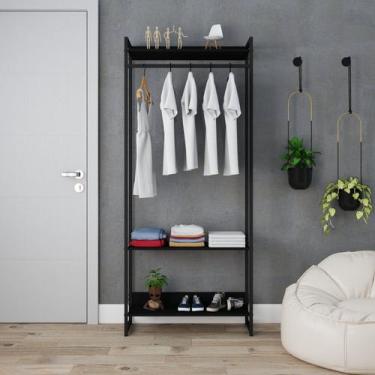 Imagem de Estante Closet Arara Industrial 3 Prateleiras 187x80cm Dynamica Yescas