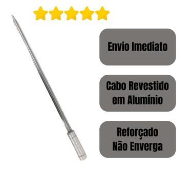 Imagem de 5x Espeto Espada Inox 60cm Cabo Revestido Alumínio Churrasc - INOX LAU