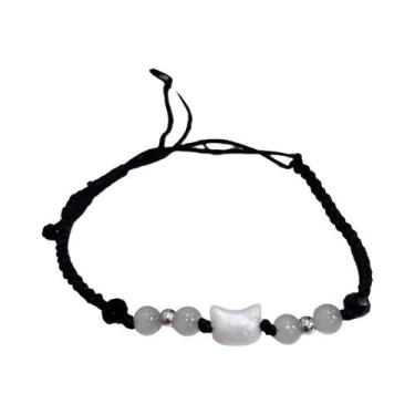 Imagem de Pulseiras De Obsidiana E Pedra Da Lua Natural Para Casal, Joias Minima