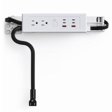 Imagem de Kit de tomada de gaveta PD30W estação de carregamento rápido tipo C (4) tomada de armário de energia tira de carregamento caixa de mesa embutida organizador de montagem de mesa de cabeceira, cabo de