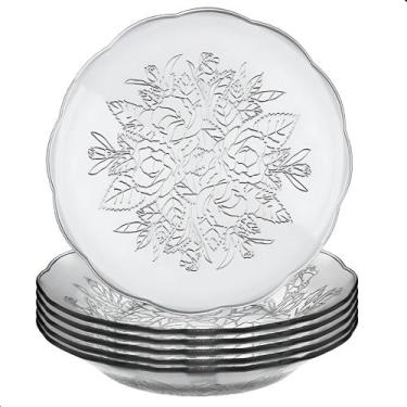 Imagem de Jogo De Pratos Fundos 6 Peças Em Vidro Para Almoço/Jantar - Sigullar