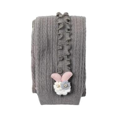 Imagem de Meias-calças De Algodão Canelado Para Bebês Meninas, Quentes, Cor Sóli