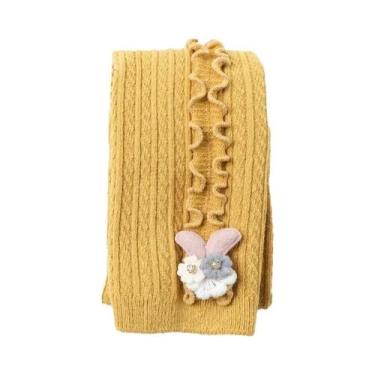 Imagem de Meias-calças De Algodão Canelado Para Bebês Meninas, Quentes, Cor Sóli