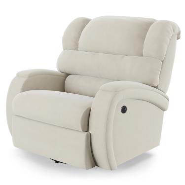 Imagem de Poltrona do Papai Reclinável Napoli Glider Giratória USB Veludo Bege FH1 - D'Rossi