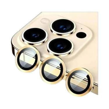 Imagem de Protetor De Lente De Vidro Temperado Preto Prateado Para Câmera De Cel