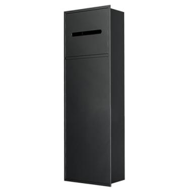 Imagem de Prateleira de parede de nicho de chuveiro de aço inoxidável - Organizador de higiene à prova d'água para banheiro, cozinha e sala de estar - 20 x 66 x 15 cm, solução de armazenamento preta elegante