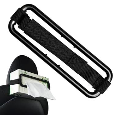 Imagem de Suporte de guardanapo traseiro do assento | Clipe de suporte de para encosto de assento portátil – Organizador automotivo de caixa de lenços para trailers, sedans, SUV e caminhões