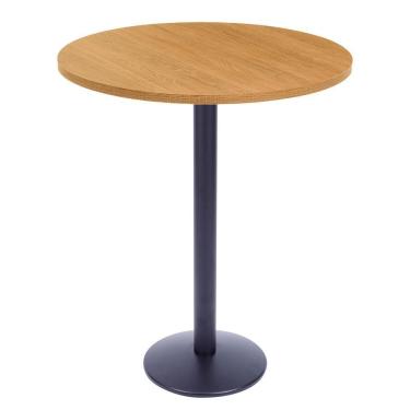 Imagem de Mesa Bistrô Zeta Ferro Preto 111,50 Cm Alt Base Disco Tampo Mdp Redondo 80 Cm Larg X 2,50 Cm Samba