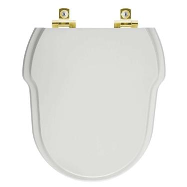 Imagem de Assento Sanitário Soft Close Ibiza Cinza Platina Para Vaso Incepa Com Ferragem Dourada