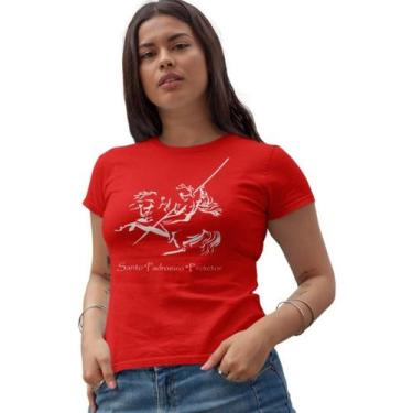 Imagem de Camiseta São Jorge Guerreiro Padroeiro Baby Look Feminina - BLACKCHIC,