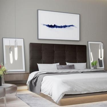 Imagem de Cabeceira Casal 1,40m Roma Suede Marrom