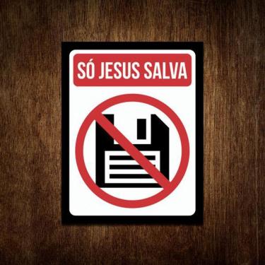 Imagem de Placa Decorativa Gospel - Só Jesus Salva