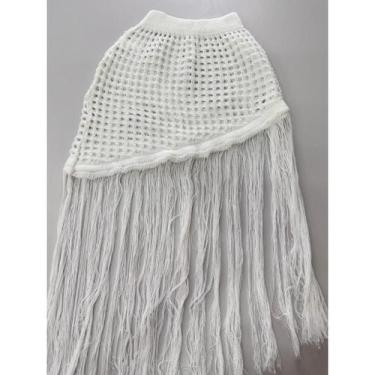 Imagem de Saia Saída de Praia Crochê com Franja  Tamanho Único 36 ao 44 - NoBran