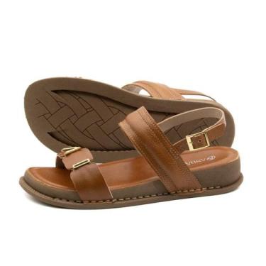 Imagem de Sandália Papete Rivva em Couro Alfa Camel - 17140AC - Andacco, Caramel