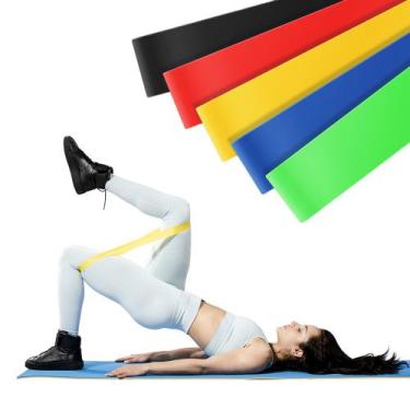 Imagem de Kit 5 Faixas Elastica Mini Band 5 Níveis Treinos Academia - ELG Fitnes