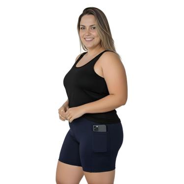 Imagem de Bermuda Fitness Com Bolsos Laterais Plus Size-Feminino