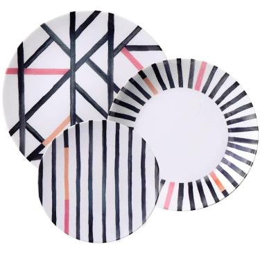 Imagem de Jogo De Pratos Tramontina Street Em Porcelana Decorada 12 Peças - 96589029