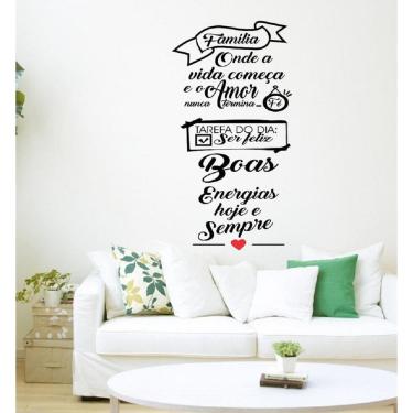 Imagem de Adesivo Decorativo Parede Família/Coração Vermelho 90x47 cm