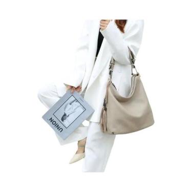 Imagem de Bolsa De Ombro Grande Em Couro Legítimo Vermelho Com Franjas Para Mulh