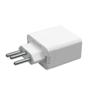 Imagem de Plug Tomada Protetor Elétrico Dps 3 Pinos 20A Qpp04B Branco - Qualitro