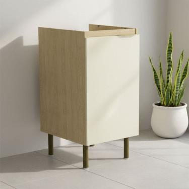 Imagem de Balcão de Cozinha 40 Cm Nanda 1 Porta Natural/Arenas - Tecno Mobili