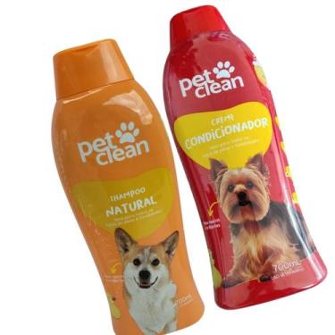 Imagem de Kit Condicionador + Shampoo Natural Pet Clean Cachorro Gato