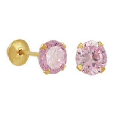 Imagem de Brinco 4mm pedra em ouro 18k 750 infantil ou segundo furo - Aea Joias,