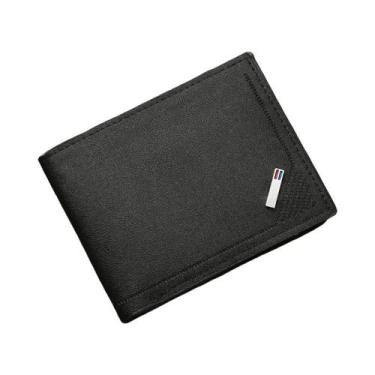 Imagem de Carteira Masculina Fina Minimalista De Couro Curta Com Clipe Para Dinh