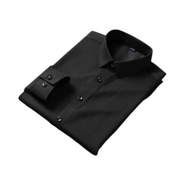 Imagem de Camisa Casual De Negócios Masculina Slim Fit Em Fibra De Bambu, Manga 