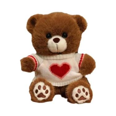 Imagem de Urso De Pelúcia Com Suéter De Coração De 20cm Para Meninos E Meninas, 