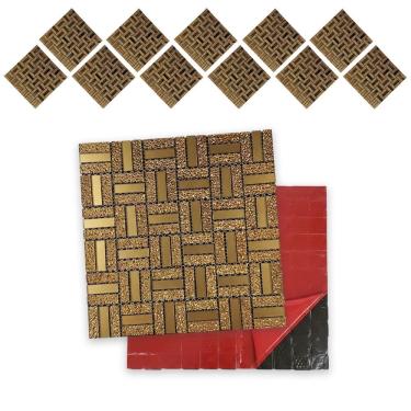 Imagem de Pastilha De Vidro Kit 11 Uni Adesivo Parede Cozinha Banheiro Sala Decorativa Aplicacao Facil Moderna Requintado Reforma