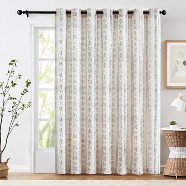 Imagem de Cortinas Jinchan Boho Linen Blend Sliding Patio Door 213x213cm