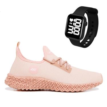 Imagem de Combo Tênis Ortopédico Feminino Relógio Quadrado – Conforto, Leveza e Modernidade para Academia-Feminino