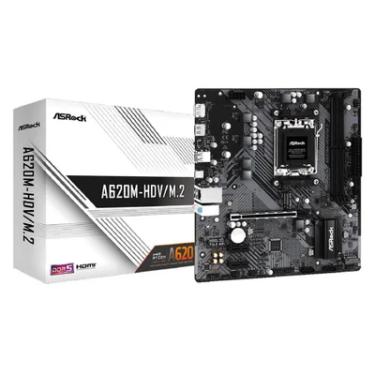 Imagem de Placa-Mãe Asrock A620m-HDV/M.2, AMD AM5, M-ATX, DDR5, Chipset A620