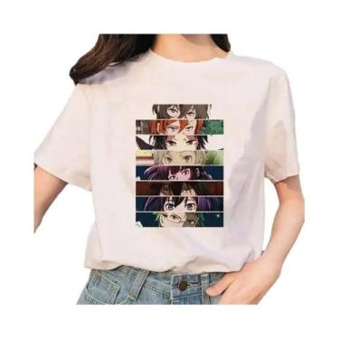 Imagem de Camiseta Feminina Bungou Stray Dogs Anime Harajuku Casual Com Gola O E