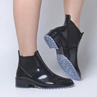 Imagem de Bota Feminina Tratorada Preta Inverno Confortável Cano Curto - Genéric