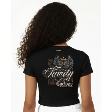 Imagem de Baby Look Cyclone Cropped Gothic Letters Metal, Preto, P