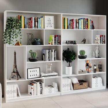 Imagem de Kit 2 Estante para Livros 180cmx240cm 4 Prateleiras Seattle Yescasa
