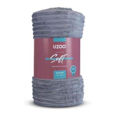 Imagem de Manta Microfibra Flannel Soft Queen Canelada 220x240cm - Uzoo Manta Microfibra Flannel Soft Queen Canelada 220x240cm Cinza