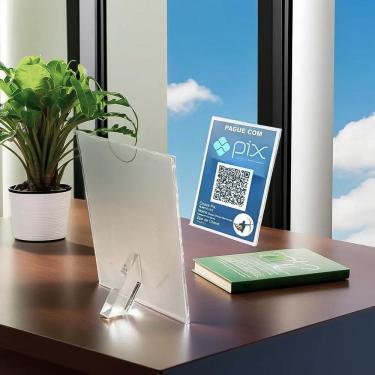Imagem de Display Expositor Centauri Acrílicos Display l 10x15CM para Cardápio PIX QR Code Mesa e...