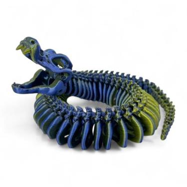 Imagem de Cobra Esqueleto Articulada Naja  Réplica Anatômica Flexível, Brinquedo