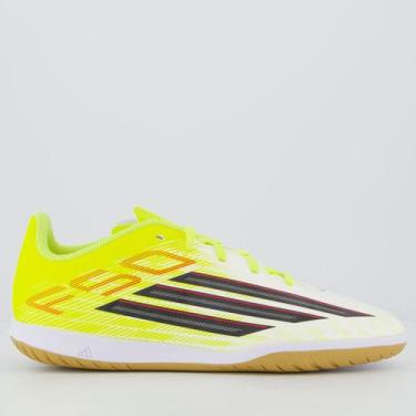 Imagem de Chuteira Adidas F50 Club IN Futsal Juvenil Verde e Branca, 36