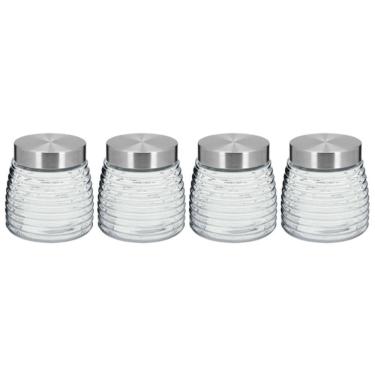 Imagem de KIT 4 POTE MANTIMENTOS HOME&CO COM TAMPA VIDRO 800ml 12x12x12