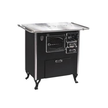 Imagem de Fogão A Lenha C/forninho Esq Preto Fornos Pinhal Alumínio N2