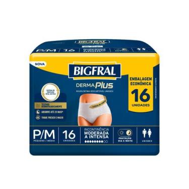 Imagem de Roupa Íntima Bigfral Pants Derma Plus P/M com 16un